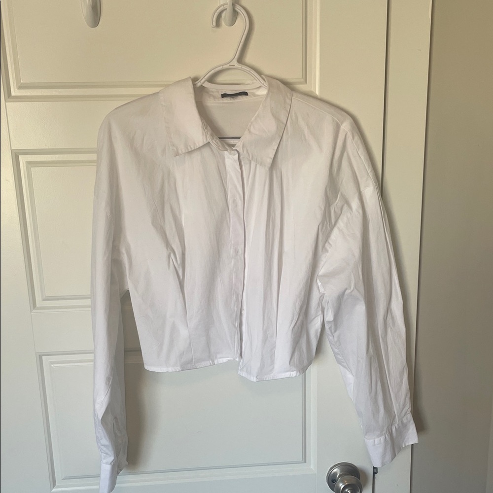 Dynamite White Cropped button up